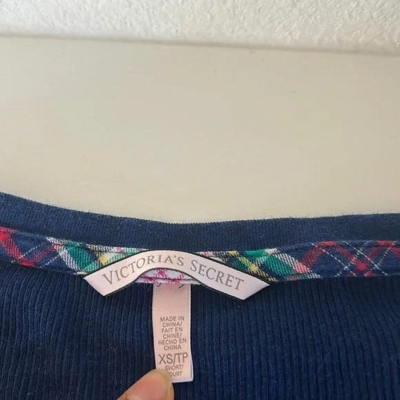 Victoria's Secret long sleeve henley blue - Picture 2 of 2